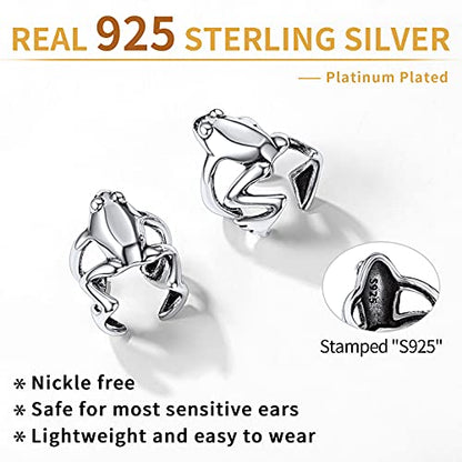 ChicSilver 925 Sterling Silver Ear Cuffs Non-Piercing Cartilage Earrings: Various Styles, Conch Cuffs (with Gift Box) - style: C: Frog Cuff