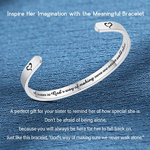 SAM & LORI Personal Bracelets for Teens/Women-Inspirational Jewelry Gifts (Various Designs) for Daughter/Sister/Mom/Friends-Adjustable Bracelet in a Pretty Gift Box - style: 3-Friend/Sister-A sister is God's way...