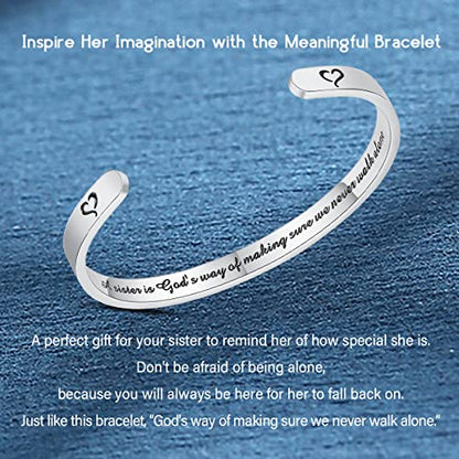 SAM & LORI Personal Bracelets for Teens/Women-Inspirational Jewelry Gifts (Various Designs) for Daughter/Sister/Mom/Friends-Adjustable Bracelet in a Pretty Gift Box - style: 3-Friend/Sister-A sister is God's way...