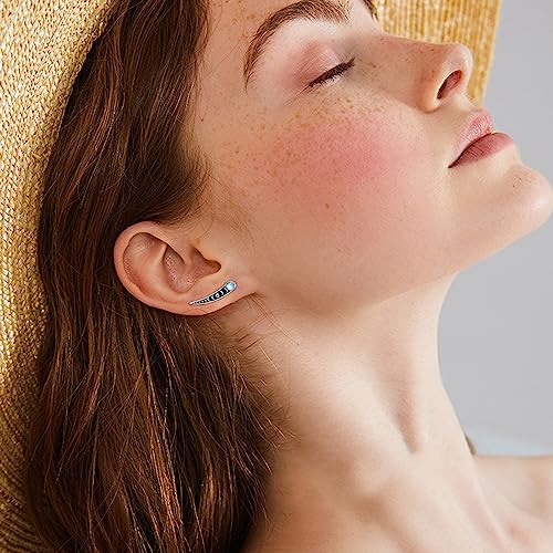 Ear Climbers Earrings for Women Sterling Silver Vintage Ear Crawler Earrings Jewelry Gifts for Women - style: Moon Phase