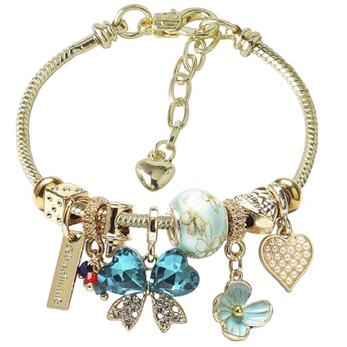 DS Charm Bracelets for teen girls exquisite cute cartoon friendship bracelet Gold Stainless Steel Bangle birthday Gift box Adjustable little girls kids jewelry holiday gifts - style: GOLD-11