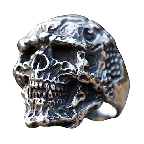 2023 Skull Ring Cool Evil Death Punk Rock Stainless Steel Rings Aly Style Jewelry - style: R1092