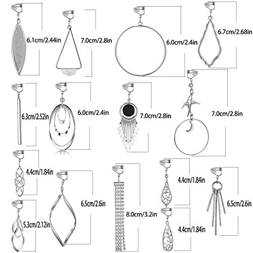 15 Pairs Wholesale Clip on Earrings for Women Trendy,Lightweight Clipon Earrings for Women in Silver Tone - style: Style A