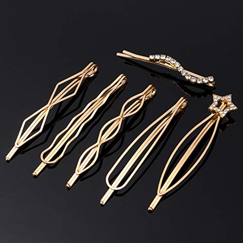 20Pcs Elegant Hair Barrettes Golden Metal Hair Clip Pearl Hair Pins | Alloy gold-plated imitation pearl hair accessories, gentle on hair. Hair barrettes Ideal for weddings, dances, and daily