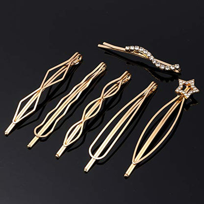20Pcs Elegant Hair Barrettes Golden Metal Hair Clip Pearl Hair Pins | Alloy gold-plated imitation pearl hair accessories, gentle on hair. Hair barrettes Ideal for weddings, dances, and daily