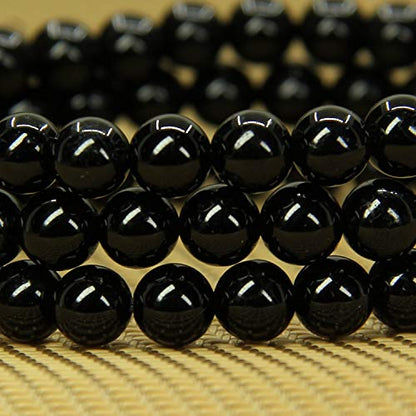 Angelstones Gemstones 6mm Round Beads Healing Crystal Bracelet for women | Natural Gemstone, Handmade Gifts for Women, Healing Crystal Round Beaded Stretch Bracelets, Unisex Jewelry for Women and Men - color: Black Tourmaline