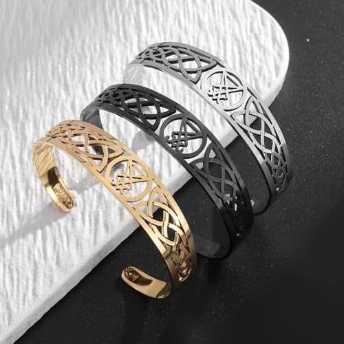 Stainless Steel Cross Adjustable Cuff Bracelet Men Womens Celtic Seal Two X Shape Amulet Jewelry - color: silvery