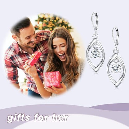 Leverback Earrings Dangle Earrings for Women Dangly Earrings Anniversary Birthday Gifts for Women - style: Linear-Silver