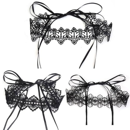 Pink Lace Choker Necklace Set, 10 Pieces - color: Black-3