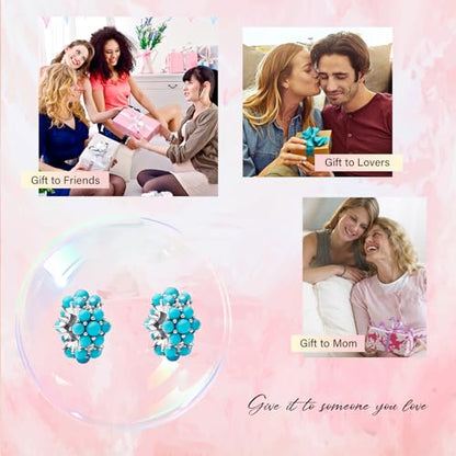 Clip Stopper Spacer Charms for Bracelets Necklaces, Compatible with Pandora,Jewery Making DIY - style: Turquoise Stopper