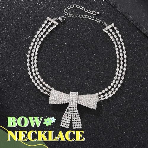 JEAIRTS Rhinestone Choker Necklace Silver Diamond Chain Jewerly for Women | Sparkly Multi-row Crystal Chokers Women's Wedding Prom Formal Jewelry Accessories - color: Style 5