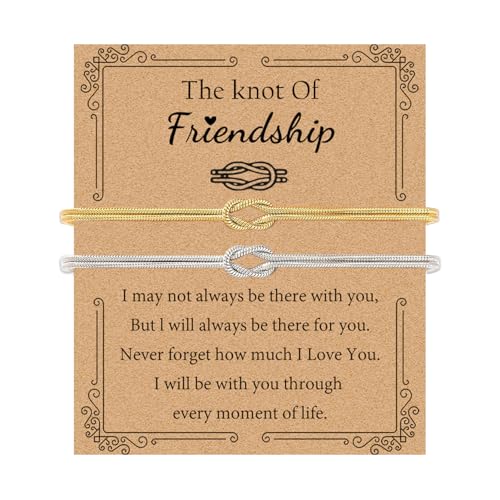 Matching Bracelets for Couples Love Knot Bracelet Pinky Promise Soulmate Relationship Friendship Bracelets Forever Infinity Jewelry Gifts for Women Her Him - style: FRIEND-G+S