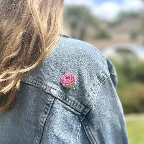 Enamel Flower Wedding Pin - Floral Brooch for Men & Women - Lapel Pin Favors - style: Peony