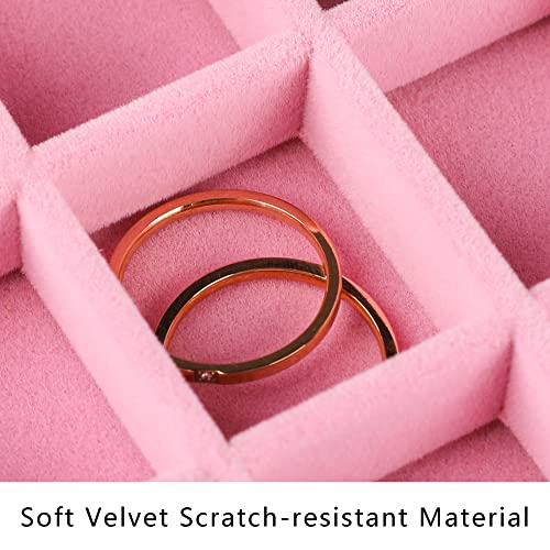 Acrylic Jewelry Organizer Earring Organizer Box with 5 Drawers Earring Holder Organizer with Velvet Trays Clear Jewelry Box for Women Earring Display for Rings StudsPink | 61 Jewelry Storage Grid for Rings Studs Bracelet,Velvet Lining,Transparent Appearan