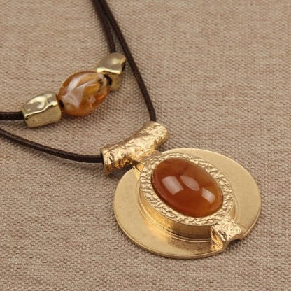 Chunky Pendant Necklace for Women Vintage Boho Necklaces Choker Layered Statement Necklaces Bohemian Jewlery Gifts - style: Boho Style Necklace Women