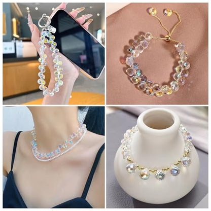 50Pcs Clear Faceted Teardrop Crystal Beads Electroplate Water Drop Glass Beads Top Drilled Teardrop Spacer Bead Waterdrop Chandelier Charms for DIY Earring Bracelet Necklace Jewelry Making - color: Clear