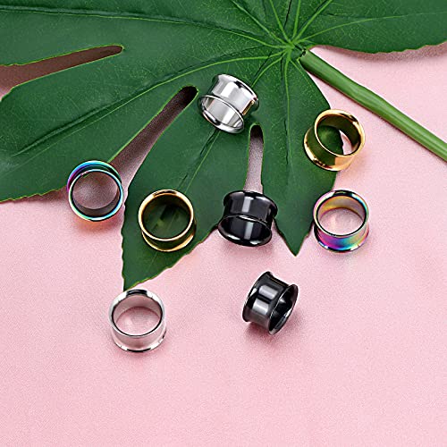 Qmcandy 18pcs or 8pcs 8g-5/8 in Organic Stone & Stainless Steel Mixed Ear Tunnels Stretching Plugs Piercing - color: 4 pair 5/8"(16mm)