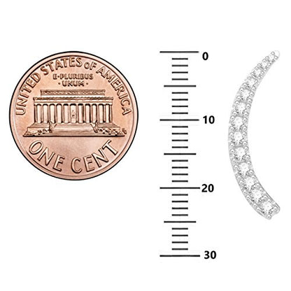 Ritastephens Sterling Silver Cubic Zirconia Ear Climber Crawler Earrings 25mm (Yellow or White) - color: White