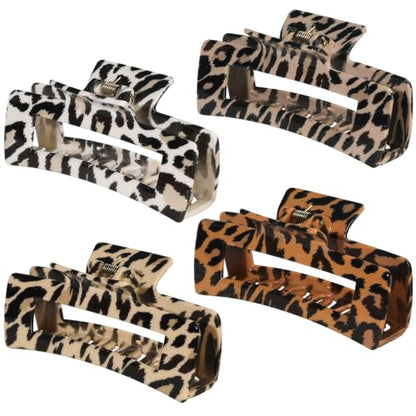laxizar 4 Pcs Hair Clips 4.1 Inch Claw Clips Leopard Hair Accessories - color: leopard print 4