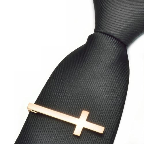 Gold Black Silver Cross Tie Clips For Men Unique Christian Catholic Tie Clip Cross Accessories For Men - style: gold tie clip cross