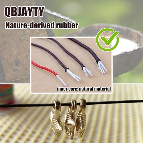 0.8mm White Elastic Cord for Bracelets, QBJAYTY Strong Stretchy Bracelet String for Clay Letter Beads, Pony Beads, Stretch Elastic String for Bracelet Making, White 2 Rolls