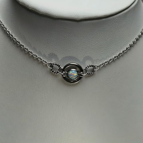 Dainty O-Ring layered Choker Simple Circle Collar Adjustable Birthstone Necklace Jewelry Gift for Women