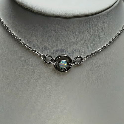 Dainty O-Ring layered Choker Simple Circle Collar Adjustable Birthstone Necklace Jewelry Gift for Women