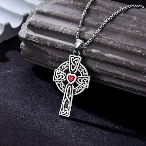Cross Necklace for Men Women 925 Sterling Silver Cross Pendant Necklace Christian Religious Jewelry Gifts for Anniversary - color: 8-Celtic cross-1
