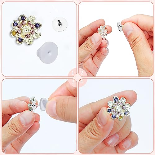 400pcs PVC Rubber Butterfly Clutch Pins Tie Tacks Blank for Uniform Badges Backing Holder Clasp Lapel Enamel Pins(200 Sets),White - color: White