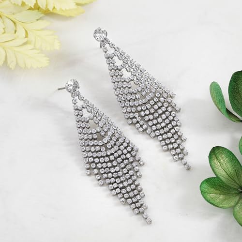 Earrings Holy Stud Earrings for Girls/Women, Sliver Gold Wedding Earrings for Bridesmaids - color: Long earring|Silver