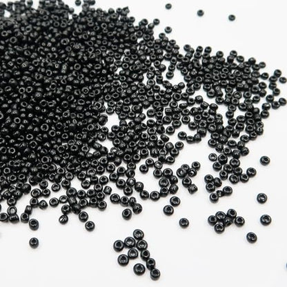 Black 12/0 Glass Seed Beads, 11000pcs Small Pony Beads Bulk 2mm Glass Loose Spacer Seed Beads for Friendship Bracelet Necklace Earring Jewelry Making DIY Craft - color: Black, size: 2mm - 11000Pcs