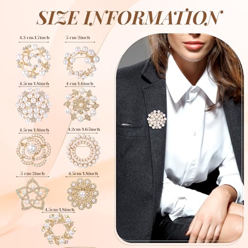 4pcs Brooches and Pins for Women, Flower Brooch, Crystal Pearl Brooch, for Women Fashion Accessories - style: Sunflower