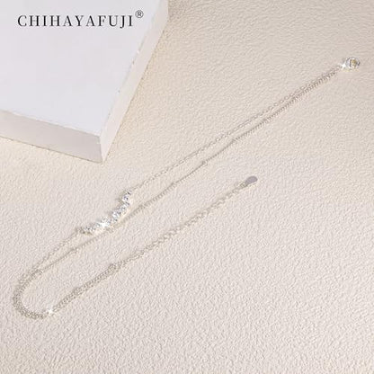 Sterling Silver Ankle for Bracelets Women 14K Gold Waterproof Layered Stackable Chain Sparkling Zircon Adjustable Non Tarnish Anklet Bracelet for Summer Beach Jewelry Gift - color: SilverB