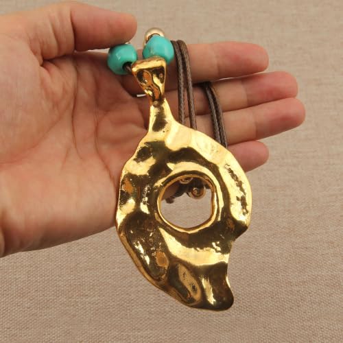 Boho Necklaces for Women Chunky Circle Necklace Bohemian Necklaces | Chunky Boho Necklace for Women Layered Boho Circle Leather Choker Necklace Long Vintage Necklaces Bohemian Jewlery Gifts - style: Boho Necklaces Women Trendy