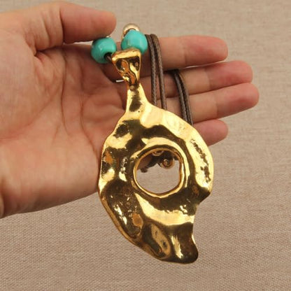 Boho Necklaces for Women Chunky Circle Necklace Bohemian Necklaces | Chunky Boho Necklace for Women Layered Boho Circle Leather Choker Necklace Long Vintage Necklaces Bohemian Jewlery Gifts - style: Boho Necklaces Women Trendy