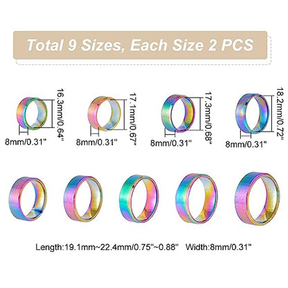 UNICRAFTALE Stainless Steel Classical Plain Stackable Wedding Band Ring Blank Wedding Ring Cool Simple Band For Women and Men Gifts for Special Occasions - color: Rainbow