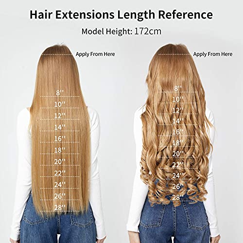 REECHO 16" 1-Pack 3/4 Full Head Curly Wavy Clips in on Synthetic Hair Extensions HE008 Hairpieces for Women 5 Clips 3.9 Oz per Piece - Dark Brown - color: Dark Brown, size: 16 Inch (Pack of 1)