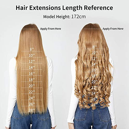 REECHO 16" 1-Pack 3/4 Full Head Curly Wavy Clips in on Synthetic Hair Extensions HE008 Hairpieces for Women 5 Clips 3.9 Oz per Piece - Dark Brown - color: Dark Brown, size: 16 Inch (Pack of 1)