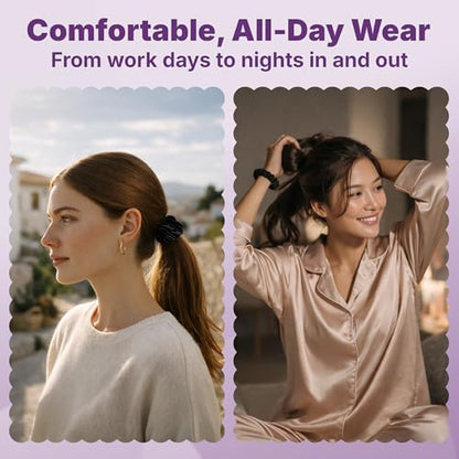Goody Ouchless One Inch Satin Scrunchies, Frizz Fighting, No Damage Scrunchies, Gentle, Secure & Creaseless Hair Ties for Day and Overnight, All Hair Types, Gifts for Women & Girls, 5 Ct, Black - style: 1 Inch/Large