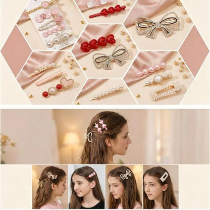 20 Pcs Assorted Hair Clips Set with Jewelry Jar, Fashion Hair Accessories for Everyday Wear & Special Events, Ideal Birthday Gift for Women