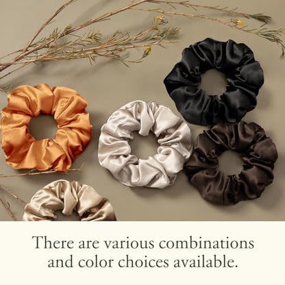 LilySilk Silk Hair Scrunchies for Frizz&Breakage Prevention, 100% Mulberry Silk Hair Ties No Damage, Elastic Silk Ponytail Holders, 1Pc, Chocolate - color: Chocolate