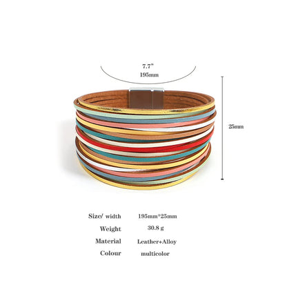 hotoo Leather Wrap Bracelet for Women - color: Boho Bracelets for Women