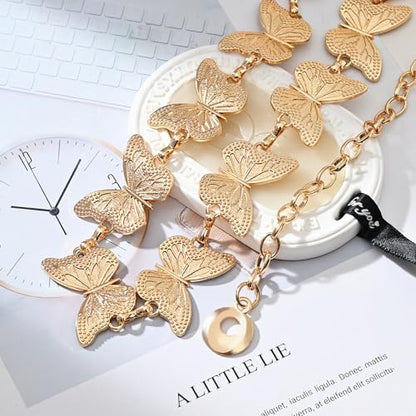 Butterfly Chain Belt - color: Gold