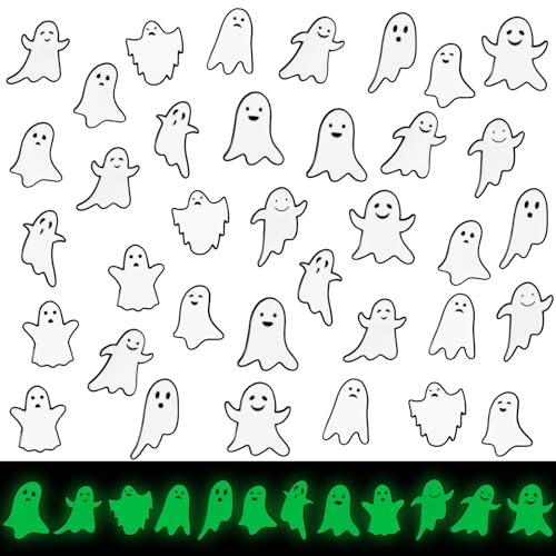 Liliaafar 36 Pieces Halloween Enamel Pins Set Grow in the Dark Halloween Lapel Pins Bulk for Backpacks Clothing Hat Bag Gifts - style: Ghost