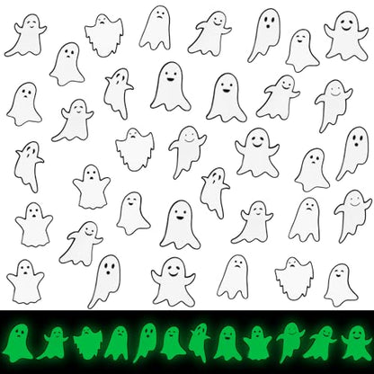 Liliaafar 36 Pieces Halloween Enamel Pins Set Grow in the Dark Halloween Lapel Pins Bulk for Backpacks Clothing Hat Bag Gifts - style: Ghost