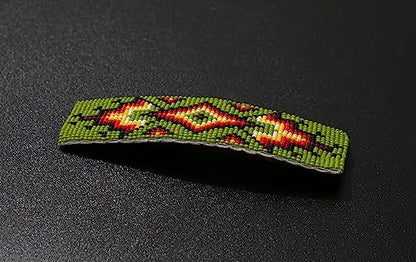 Beaded Hair Clips Native American Style Handmade Collection (Green With Earring) - color: Green With Earring
