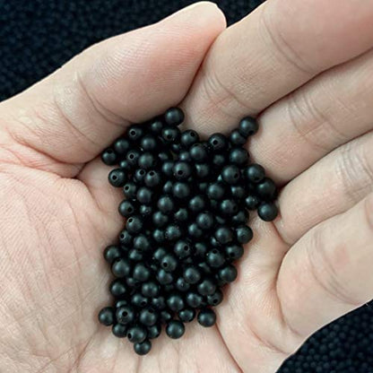 NCB Black Matte Onyx Beads 200pcs 4mm Round Gemstone Beads Spacer Charm Beads Natural Stone Loose Beads for Bracelet Necklace Jewelry Making 4mm 6mm 8mm 10mm (Matte Black Onyx, 4mm 200Beads) - color: Matte Black Onyx, size: 4mm 200Beads