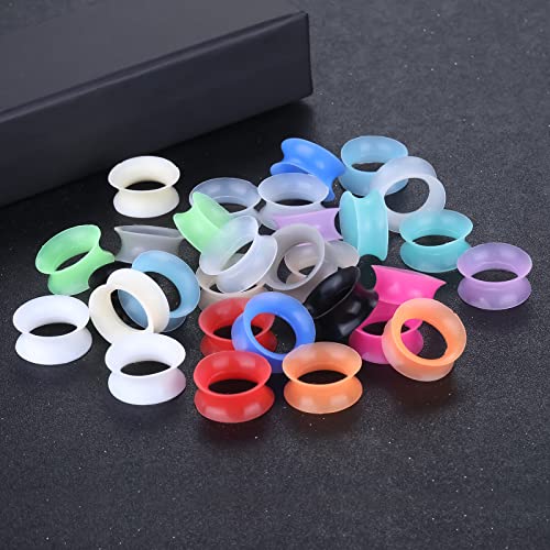 Xpircn 30Pcs Silicone Ear Gauges Flexible Ear Tunnels Plugs Stretchers Expander Double Flared Flesh Ear Piercing Jewelry for Women Men - style: Gauge:5/8"(16mm)
