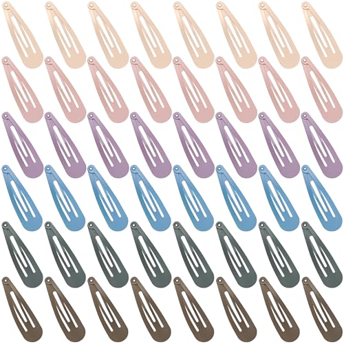 48 PCS Small Metal Barrettes For Women Non Slip Water Drop Snap Clips For Thick Thin Fine Hair Classic Accessories,Pink Blue Green,1.97 x 0.5 In - color: Pink Blue Green