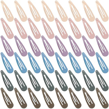48 PCS Small Metal Barrettes For Women Non Slip Water Drop Snap Clips For Thick Thin Fine Hair Classic Accessories,Pink Blue Green,1.97 x 0.5 In - color: Pink Blue Green